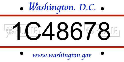 1C48678 District Of Columbia License Plate