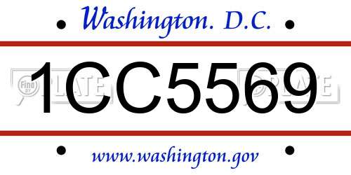 1CC5569 District Of Columbia License Plate