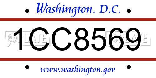 1CC8569 District Of Columbia License Plate