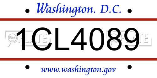 1CL4089 District Of Columbia License Plate
