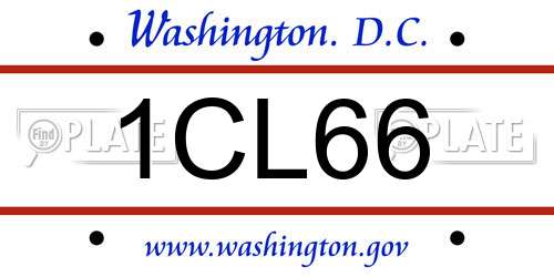 1CL66 District Of Columbia License Plate