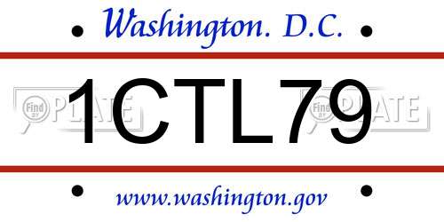1CTL79 District Of Columbia License Plate
