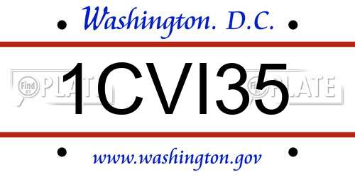 1CVI35 District Of Columbia License Plate