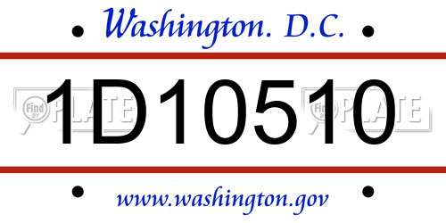 1D10510 District Of Columbia License Plate