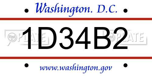 1D34B2 District Of Columbia License Plate