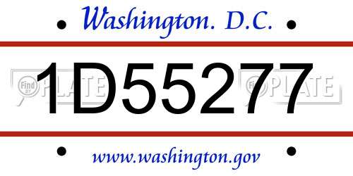 1D55277 District Of Columbia License Plate