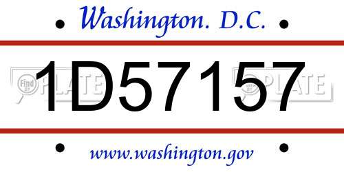 1D57157 District Of Columbia License Plate