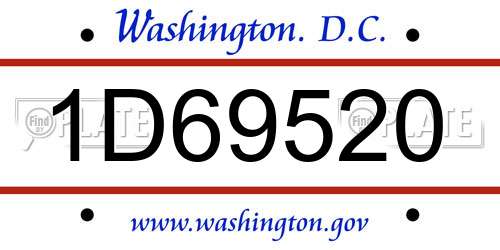 1D69520 District Of Columbia License Plate