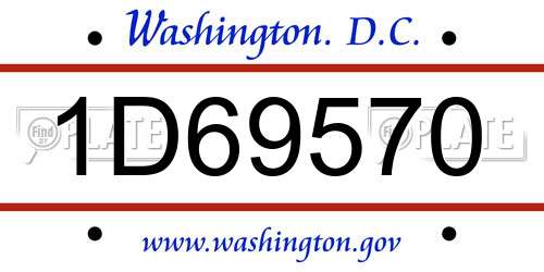 1D69570 District Of Columbia License Plate