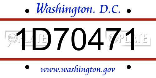 1D70471 District Of Columbia License Plate
