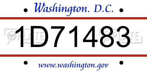1D71483 District Of Columbia License Plate