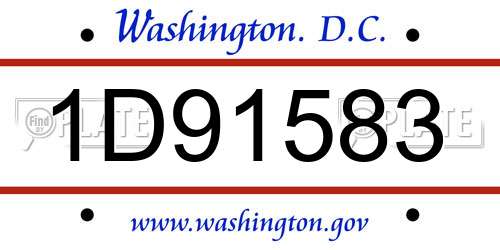 1D91583 District Of Columbia License Plate