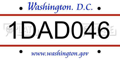 1DAD046 District Of Columbia License Plate