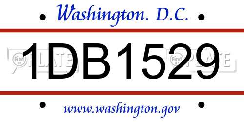 1DB1529 District Of Columbia License Plate