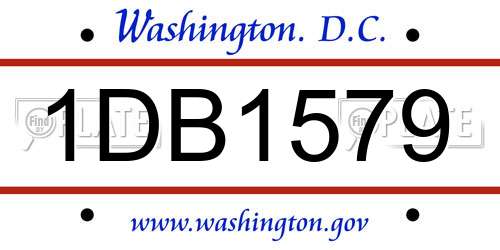 1DB1579 District Of Columbia License Plate
