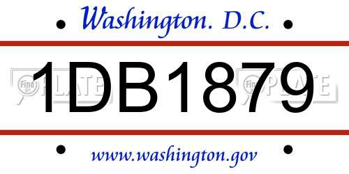 1DB1879 District Of Columbia License Plate