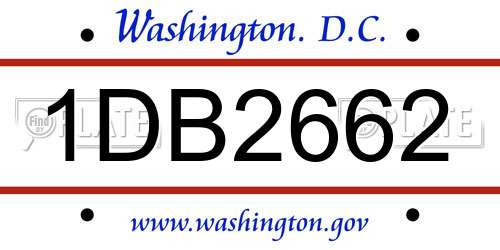 1DB2662 District Of Columbia License Plate