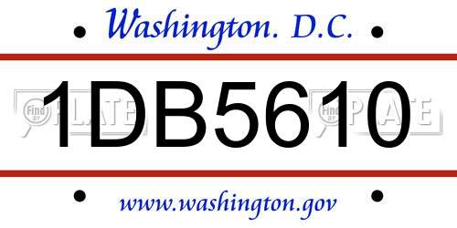 1DB5610 District Of Columbia License Plate
