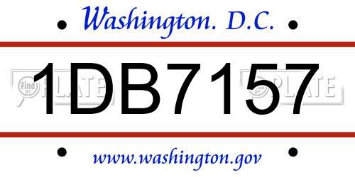 1DB7157 District Of Columbia License Plate