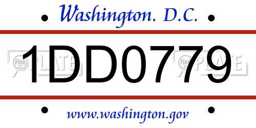 1DD0779 District Of Columbia License Plate