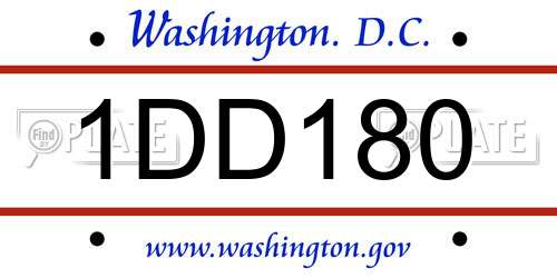 1DD180 District Of Columbia License Plate
