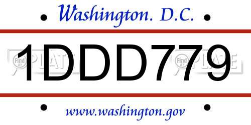1DDD779 District Of Columbia License Plate