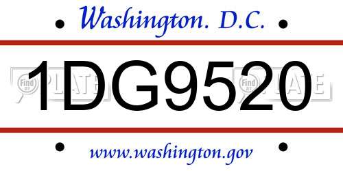1DG9520 District Of Columbia License Plate