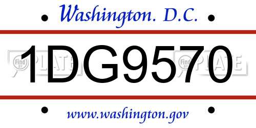 1DG9570 District Of Columbia License Plate