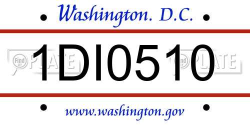 1DI0510 District Of Columbia License Plate