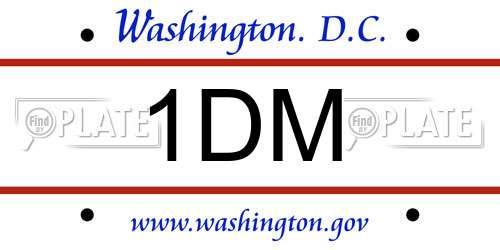 1DM District Of Columbia License Plate