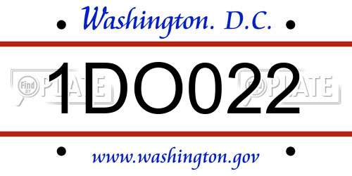 1DO022 District Of Columbia License Plate