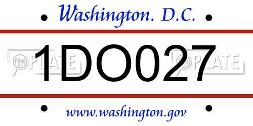 1DO027 District Of Columbia License Plate