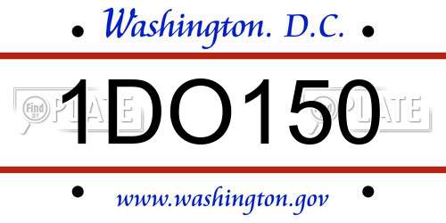 1DO150 District Of Columbia License Plate