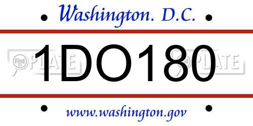 1DO180 District Of Columbia License Plate