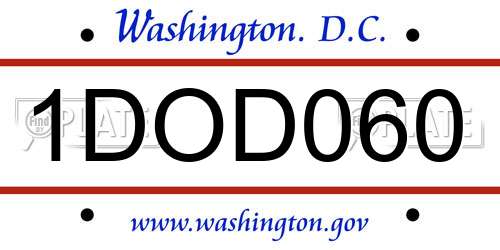 1DOD060 District Of Columbia License Plate