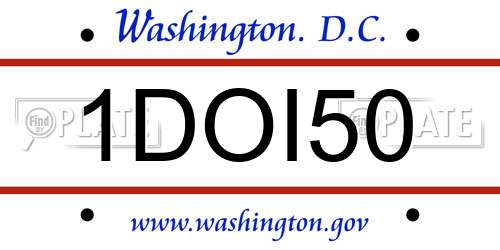1DOI50 District Of Columbia License Plate