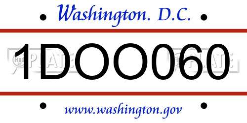 1DOO060 District Of Columbia License Plate