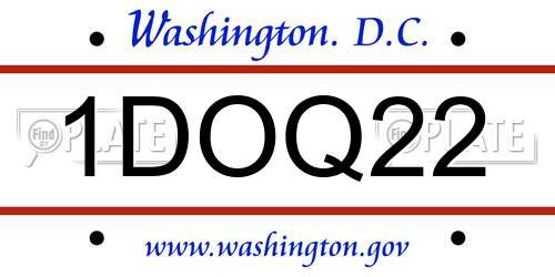 1DOQ22 District Of Columbia License Plate