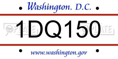 1DQ150 District Of Columbia License Plate