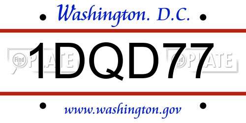 1DQD77 District Of Columbia License Plate