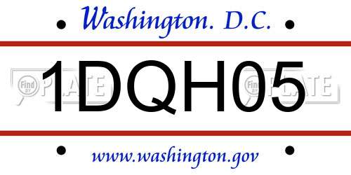1DQH05 District Of Columbia License Plate