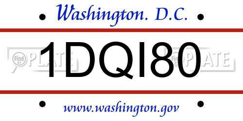 1DQI80 District Of Columbia License Plate