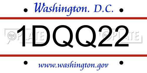 1DQQ22 District Of Columbia License Plate