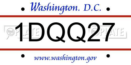 1DQQ27 District Of Columbia License Plate