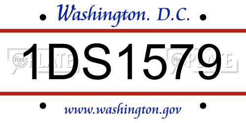 1DS1579 District Of Columbia License Plate
