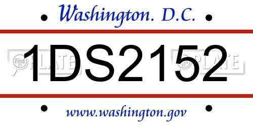 1DS2152 District Of Columbia License Plate