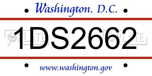 1DS2662 District Of Columbia License Plate