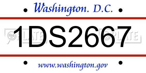 1DS2667 District Of Columbia License Plate