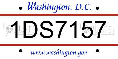 1DS7157 District Of Columbia License Plate