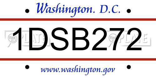 1DSB272 District Of Columbia License Plate